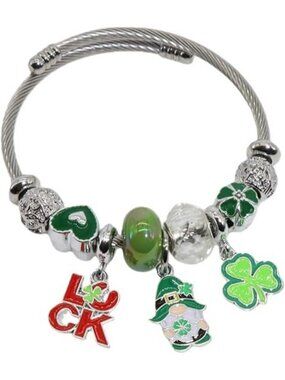 St. Patrick's Day Bracelets Charm Cute Cartoon Friendship Silver Bracelet